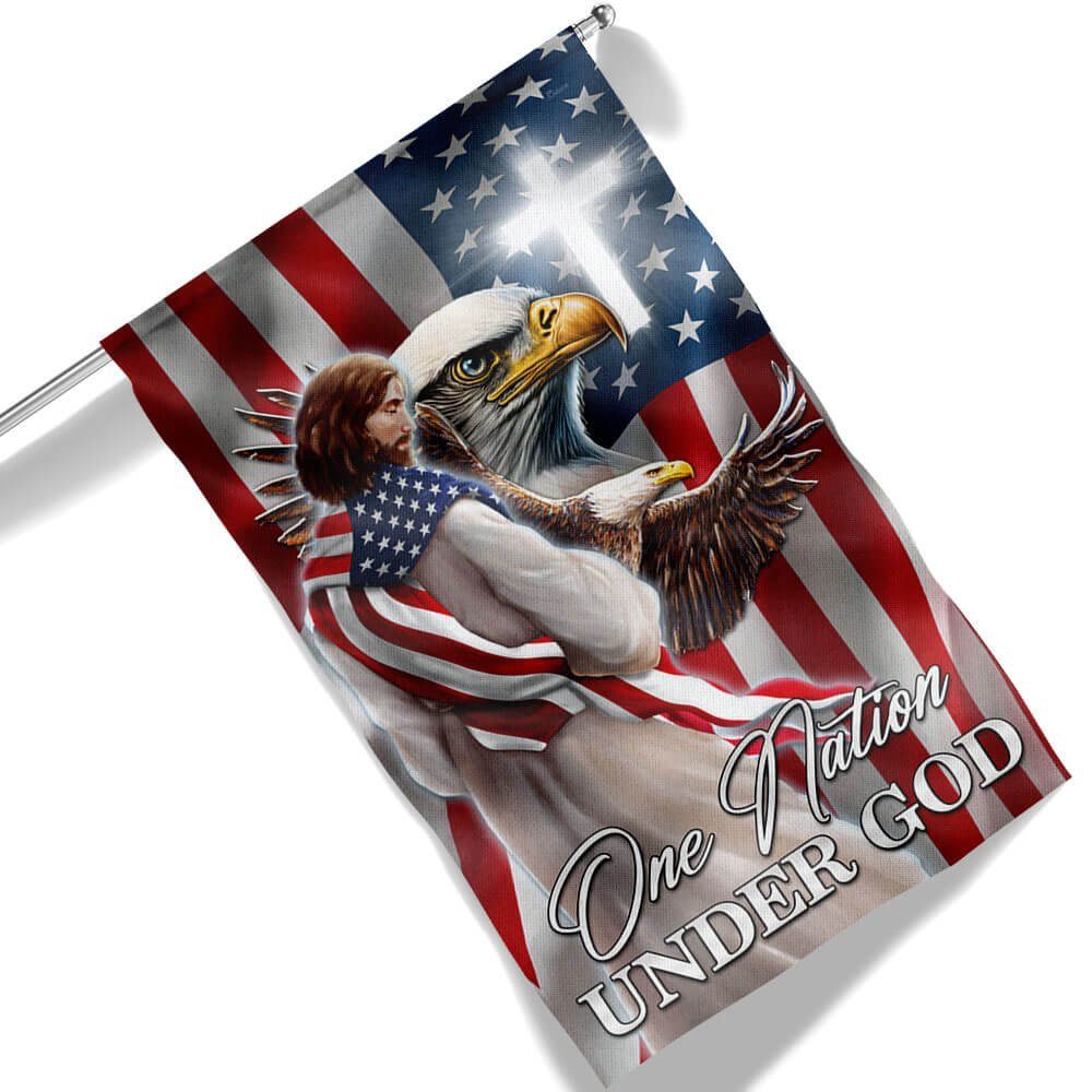Patriot Eagle Christian Jesus One Nation Under God Flag MLN1365F - Image 7
