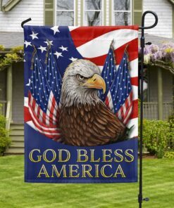 Patriot Eagle Independence Day God Bless America Flag MLN1342F