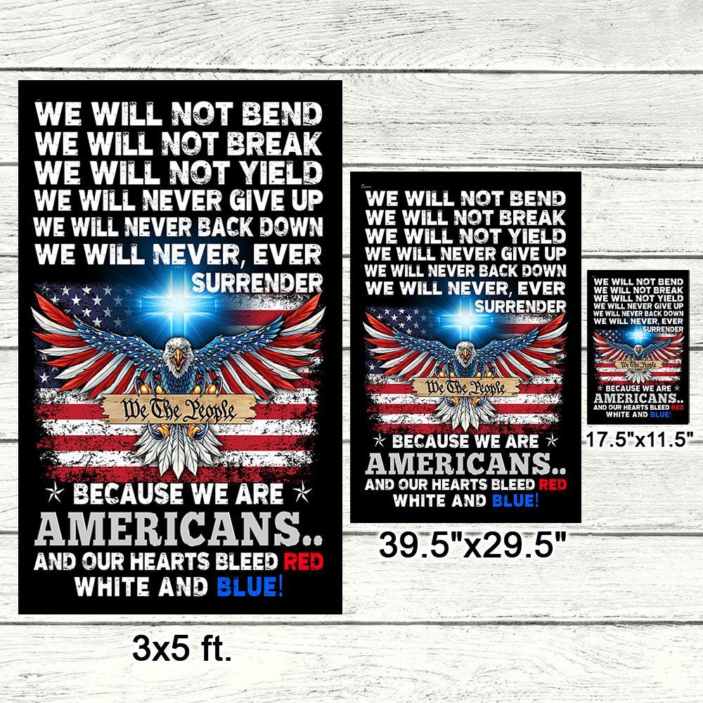 Patriot Flag Because We Are Americans Our Hearts Bleed Red White and Blue Flag MLN424F - Image 7