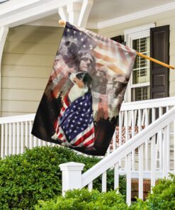 patriotic australian shepherd with mount rushmore flag 7987