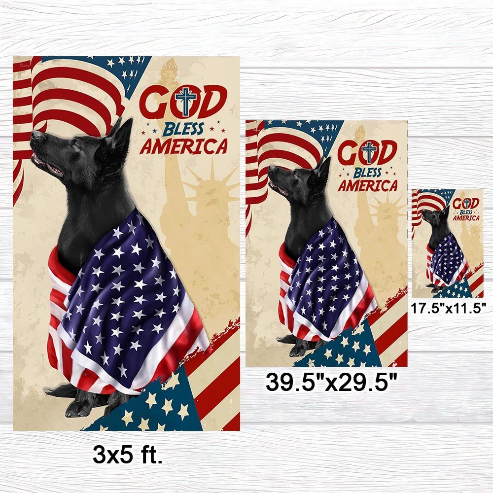 Patriotic Black German Shepherd Dog God Bless America American Flag TQN1341Fv2 - Image 7