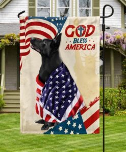 patriotic black german shepherd dog god bless america american flag tqn1341fv2 4481