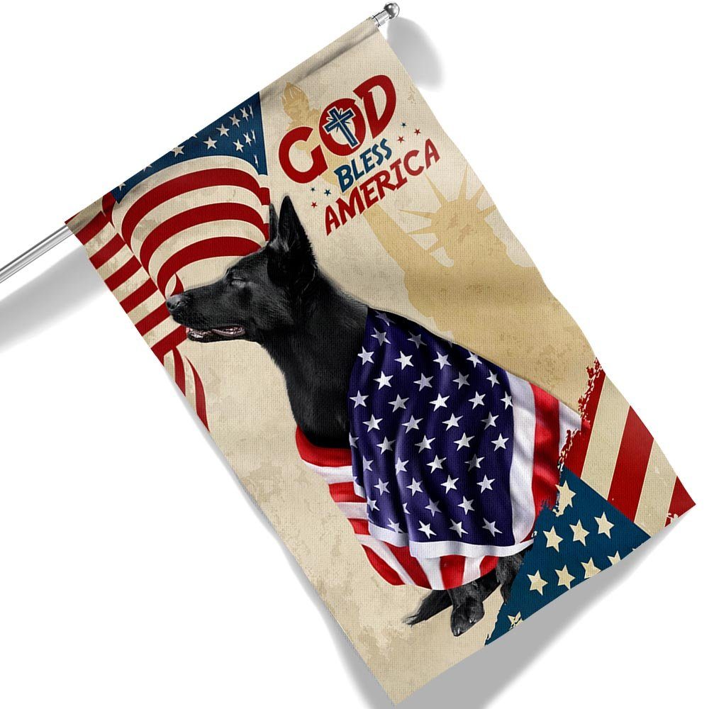 Patriotic Black German Shepherd Dog God Bless America American Flag TQN1341Fv2 - Image 6