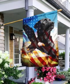 Patriotic Black Labrador Flag