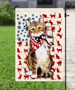 patriotic cat kitten kitty flag 6410