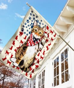 patriotic cat kitten kitty flag 6640