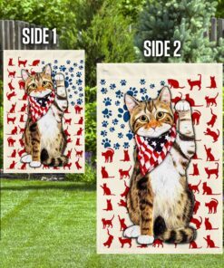 patriotic cat kitten kitty flag 6701