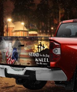 patriotic cross american truck tailgate decal sticker wrap 7992