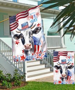 patriotic dairy cow 4th of july flag tqn1273f 1461