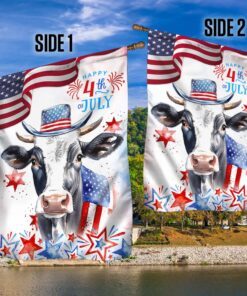 patriotic dairy cow 4th of july flag tqn1273f 7628