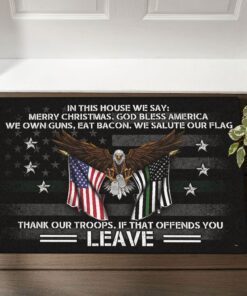 Patriotic Doormat In This House We Salute Our Flag DDH2932DM