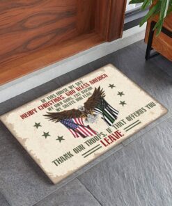 patriotic doormat in this house we say merry christmas thank our troops tqn620dm 1961