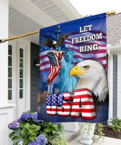 Patriotic Eagle Flag Happy Independence Day 4th of July Let Freedom Ring MLN212F