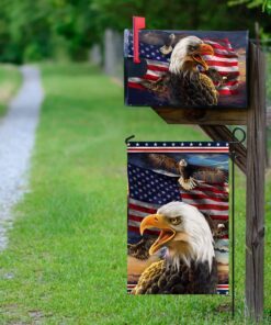 Patriotic Eagle Garden Flag & Mailbox Cover QNK757MB