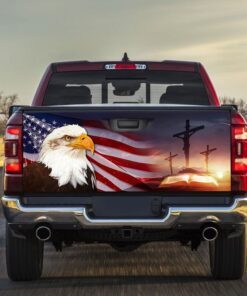 Patriotic Eagle God Bless America Truck Tailgate Decal Sticker Wrap LHA1185TD