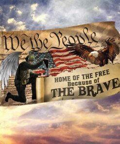 Patriotic Eagle Grommet Flag Home Of The Free Because Of The Brave DBD3208GF