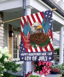 Patriotic Eagle Happy Independence Day 4th of July Flag MLN1373F
