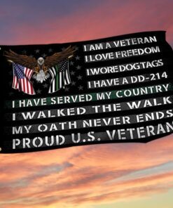 Patriotic Grommet Flag I Walked The Walk My Oath Never Ends DDH2932GFv2