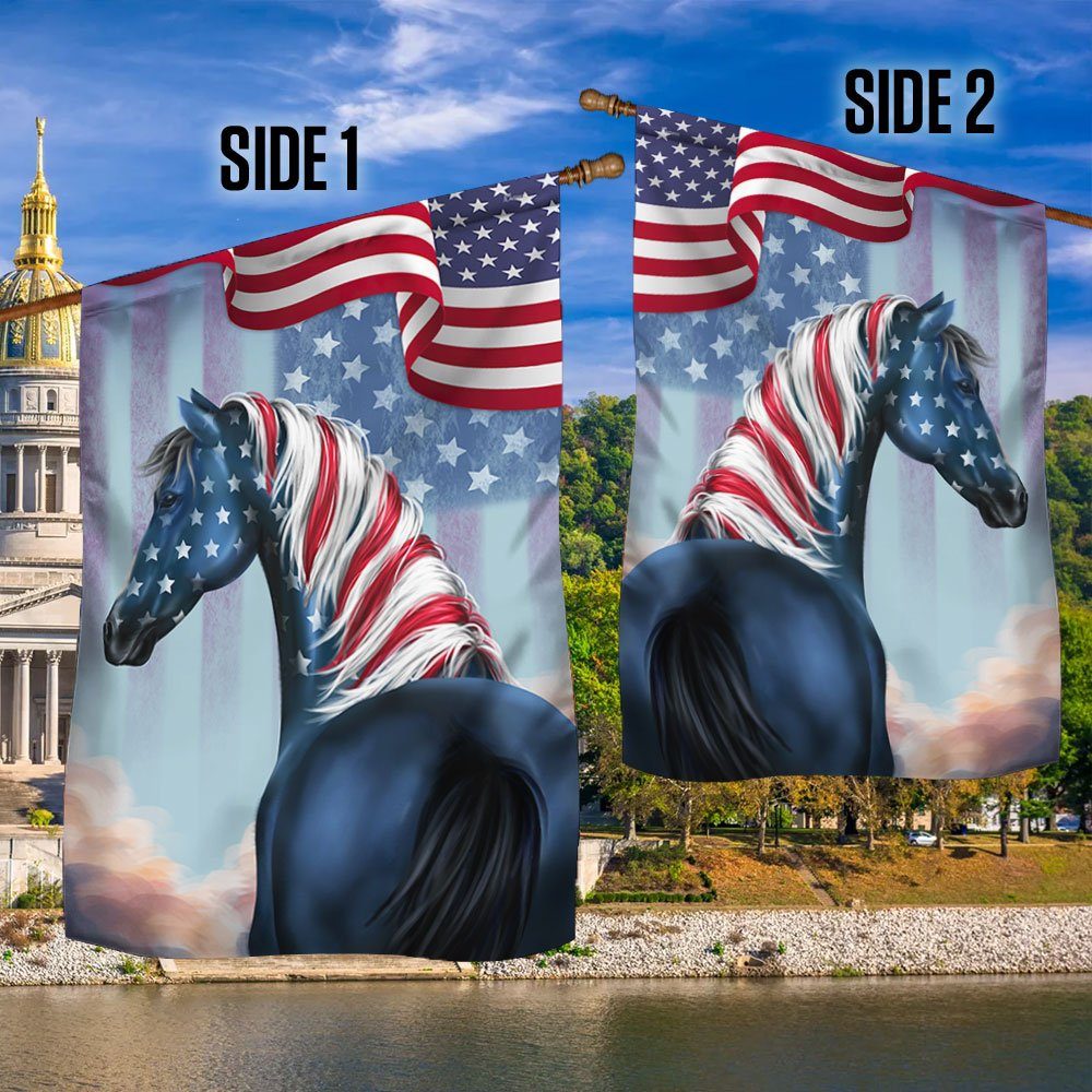 Patriotic Horse 4th Of July Independence Day American Flag TQN1260F - Image 2