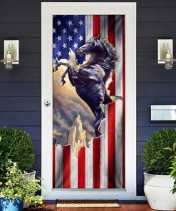 patriotic horse american door cover 1583