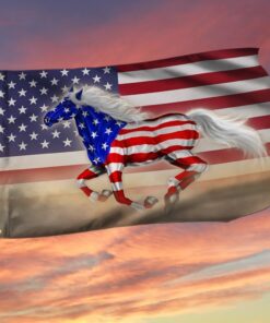 Patriotic Horse American Grommet Flag TQN302GF