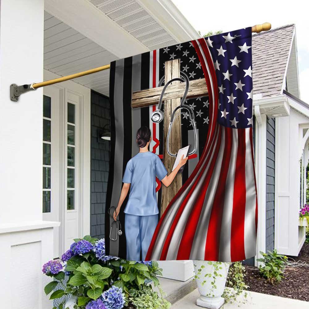 Patriotic Nurse Thin Red Line US Flag DBD3213F