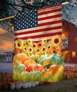 Patriotic Pumpkins Halloween Flag MLN514F