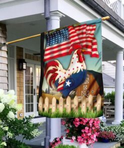 Patriotic Rooster 4th Of July Independence Day American Flag QNK834F