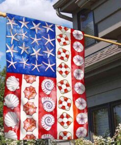 Patriotic Summer Beach Starfish American Flag MLN1565F