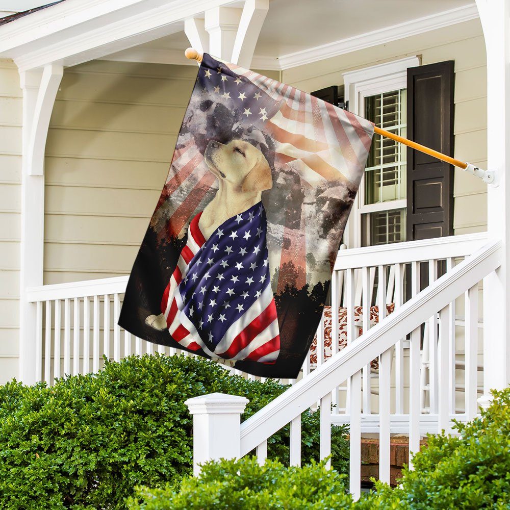 Patriotic Yellow Labrador Retriever Flag Flagwix™ Flag With Mount Rushmore Background - Image 5