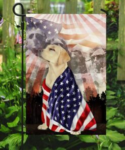 patriotic yellow labrador retriever flag flagwix™ flag with mount rushmore background 3697