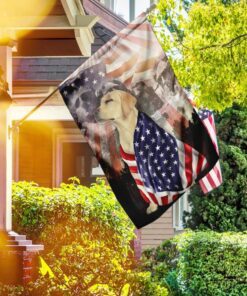 patriotic yellow labrador retriever flag flagwix™ flag with mount rushmore background 5281
