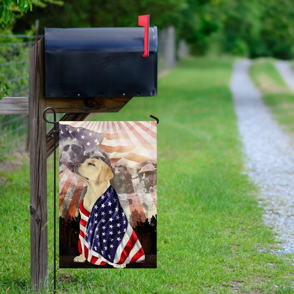 Patriotic Yellow Labrador Retriever Flag Flagwix™ Flag With Mount Rushmore Background - Image 9