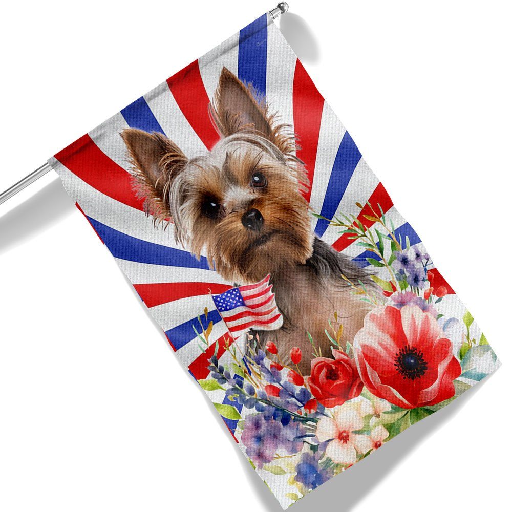 Patriotic Yorkshire Terrier Flowers 4th Of July Flag TQN1302Fv1 - Image 6