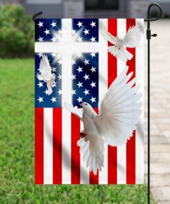 peace dove christian cross american flag ant171f 2743