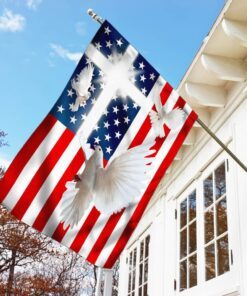 peace dove christian cross american flag ant171f 7112