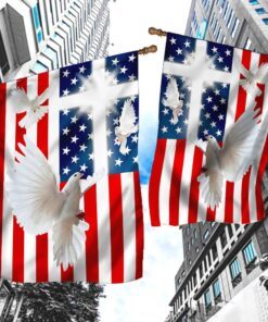 peace dove christian cross american flag ant171f 7814