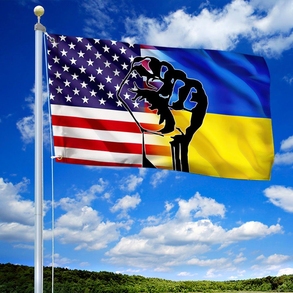 Peace For Ukraine Grommet Flag Stand With Ukraine DBD3332GF - Image 2