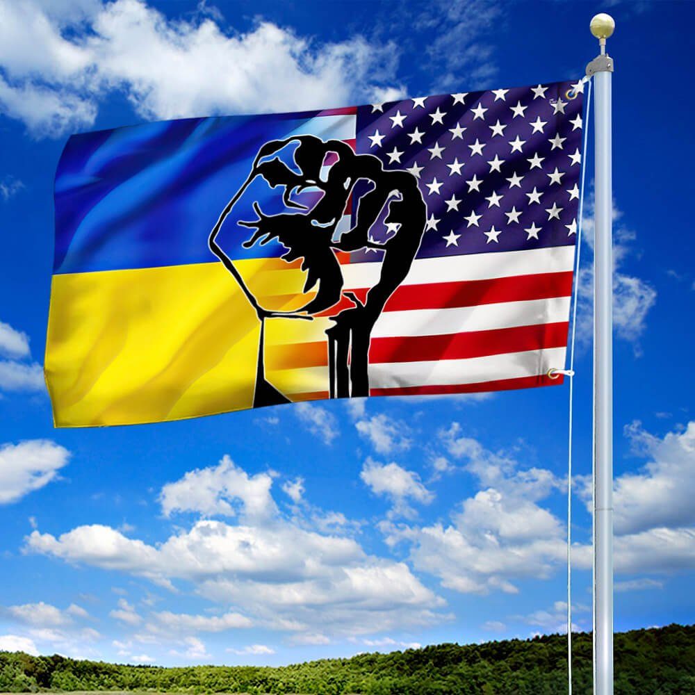 Peace For Ukraine Grommet Flag Stand With Ukraine DBD3332GF - Image 4