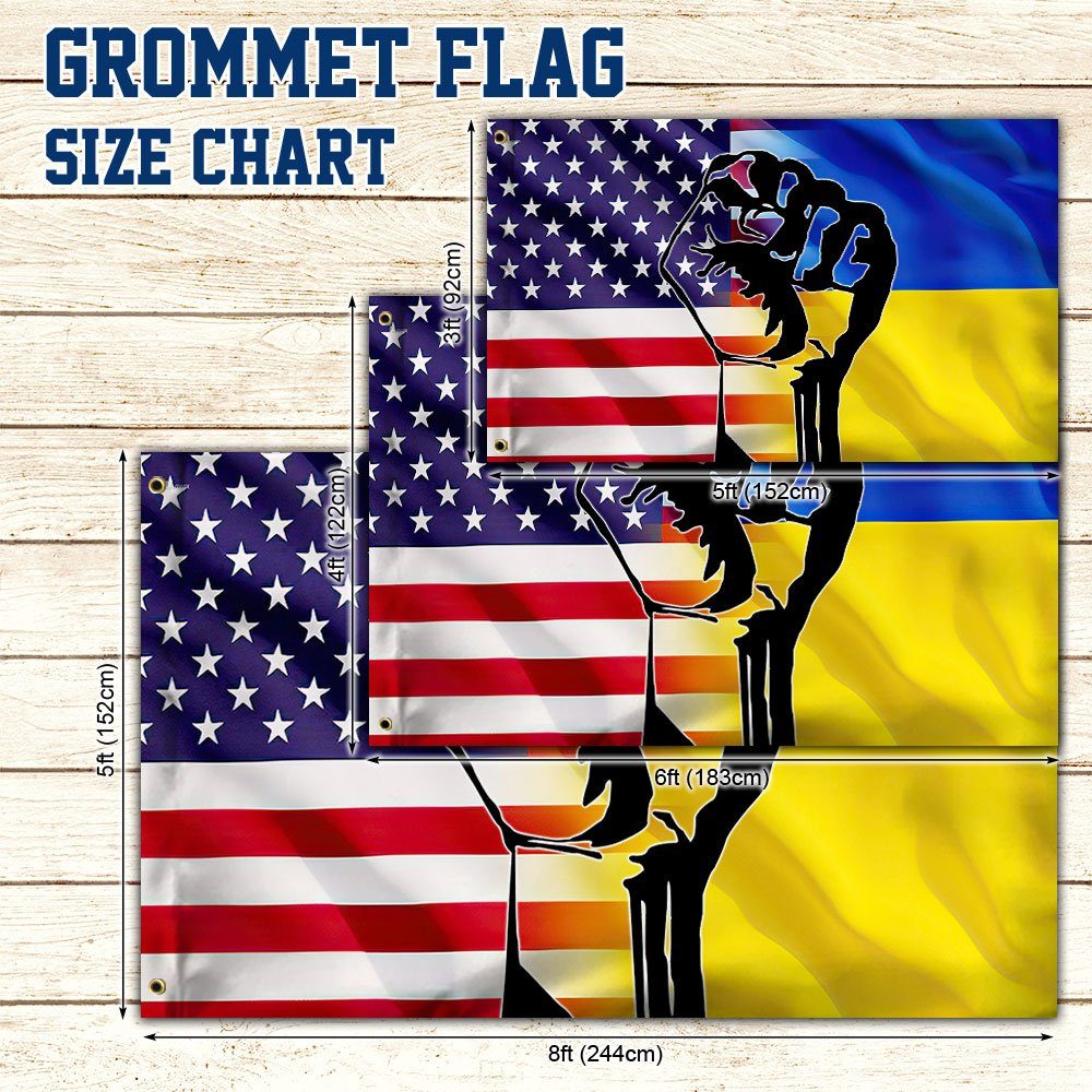 Peace For Ukraine Grommet Flag Stand With Ukraine DBD3332GF - Image 5