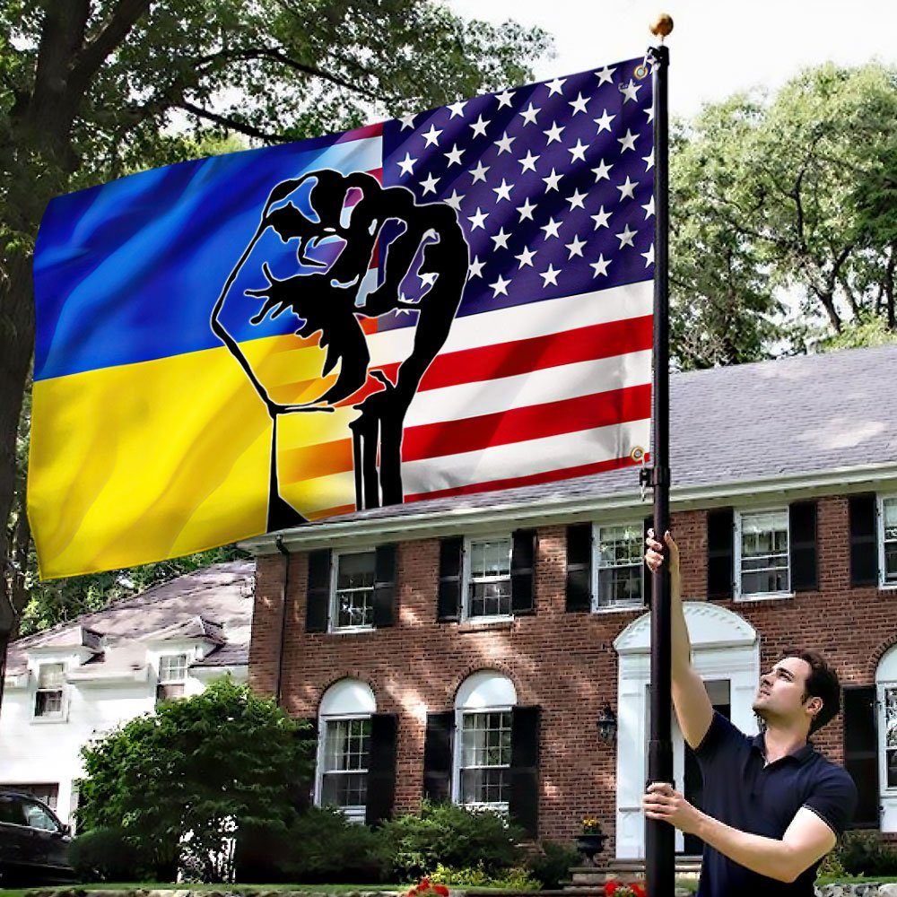 Peace For Ukraine Grommet Flag Stand With Ukraine DBD3332GF - Image 3