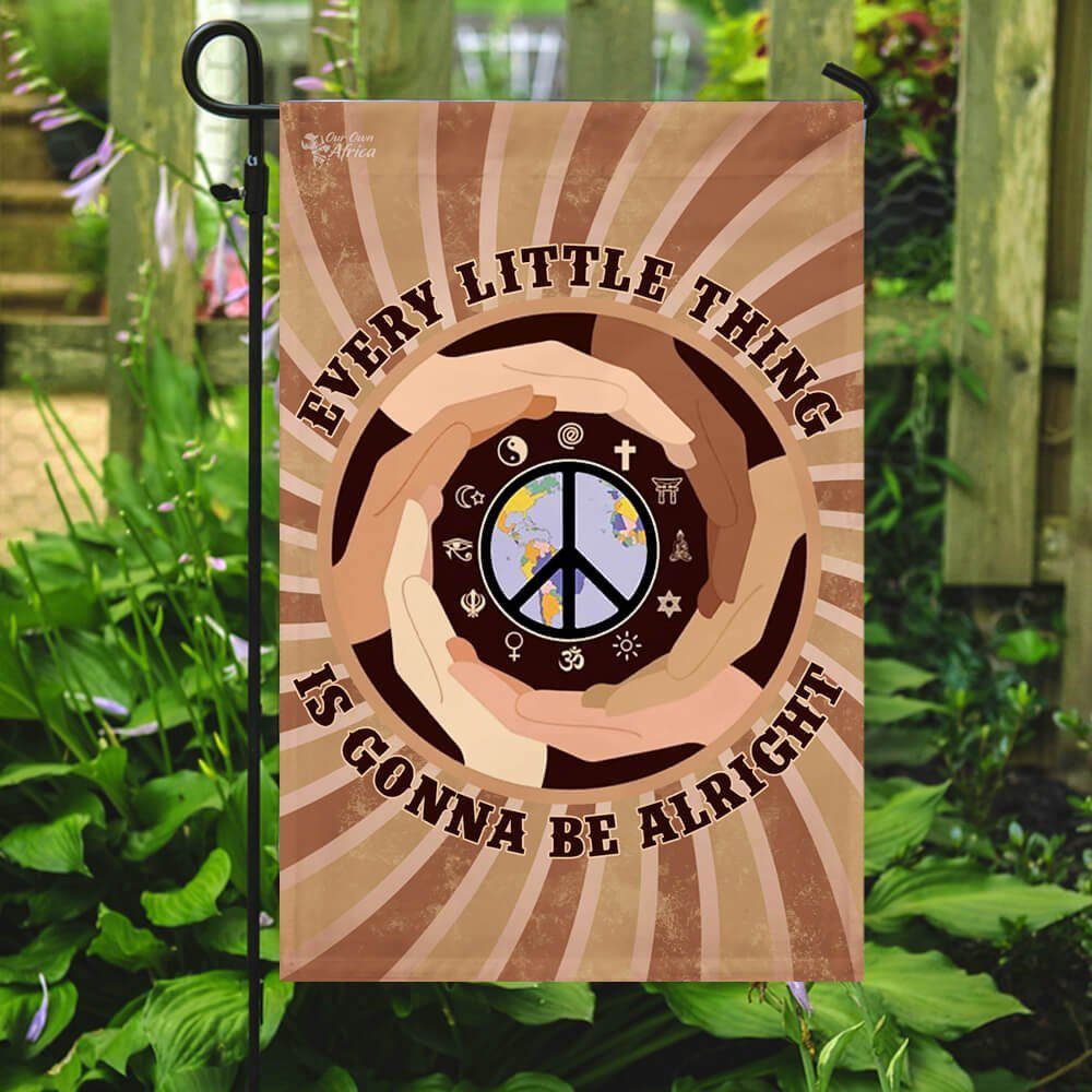 Peace Hippie. Every Little Thing Is Gonna Be Alright Flag - Image 7