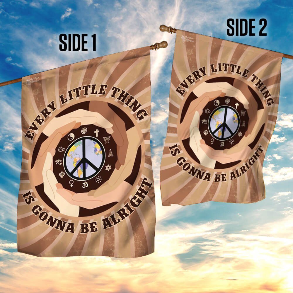 Peace Hippie. Every Little Thing Is Gonna Be Alright Flag - Image 5