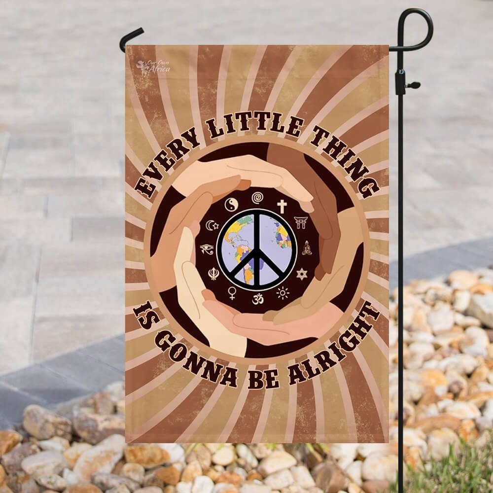 Peace Hippie. Every Little Thing Is Gonna Be Alright Flag - Image 8