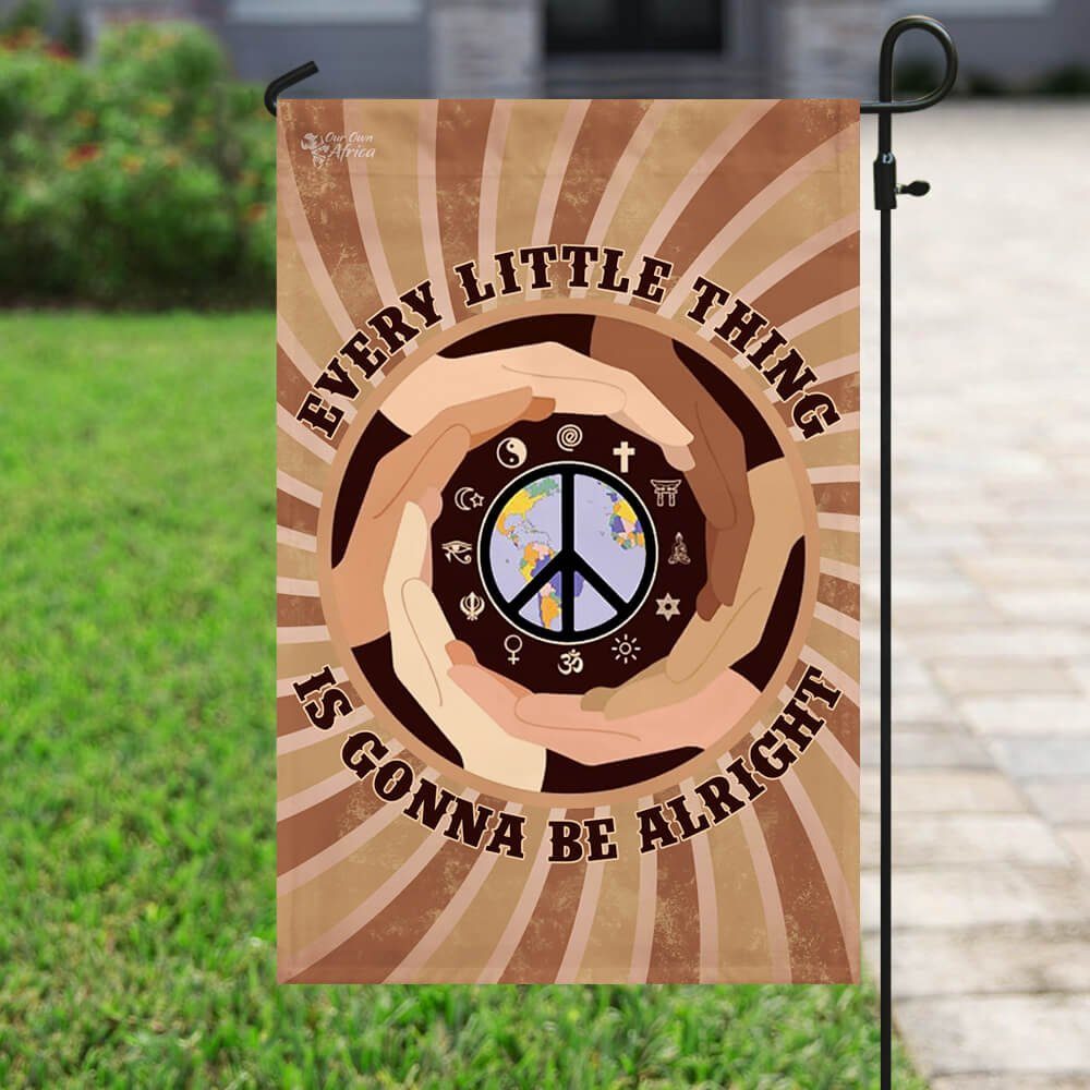 Peace Hippie. Every Little Thing Is Gonna Be Alright Flag - Image 6