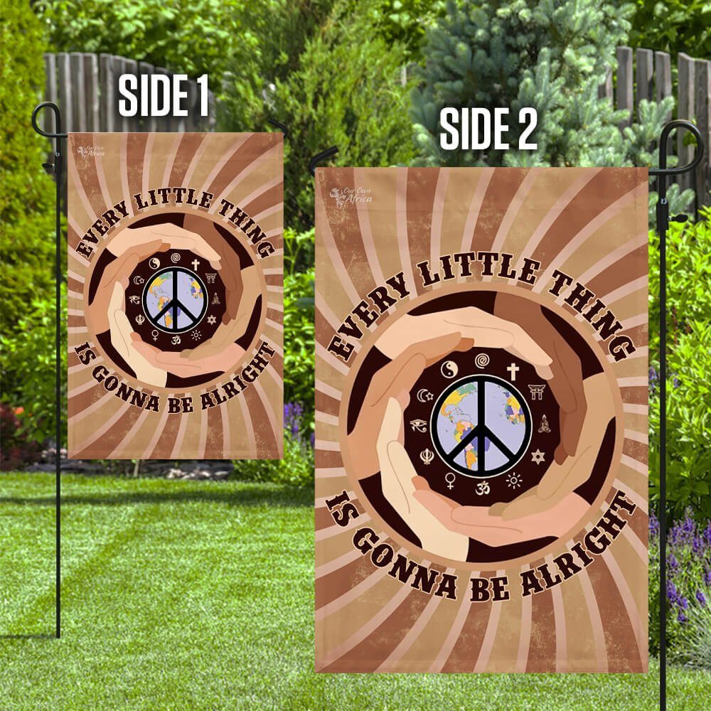 Peace Hippie. Every Little Thing Is Gonna Be Alright Flag - Image 10