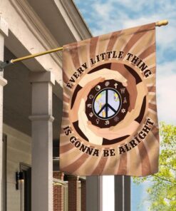 Peace Hippie. Every Little Thing Is Gonna Be Alright Flag