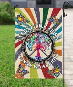 peace hippie every little thing gonna be alright flag 2624