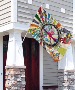 peace hippie every little thing gonna be alright flag 4738