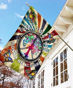 peace hippie every little thing gonna be alright flag 4827